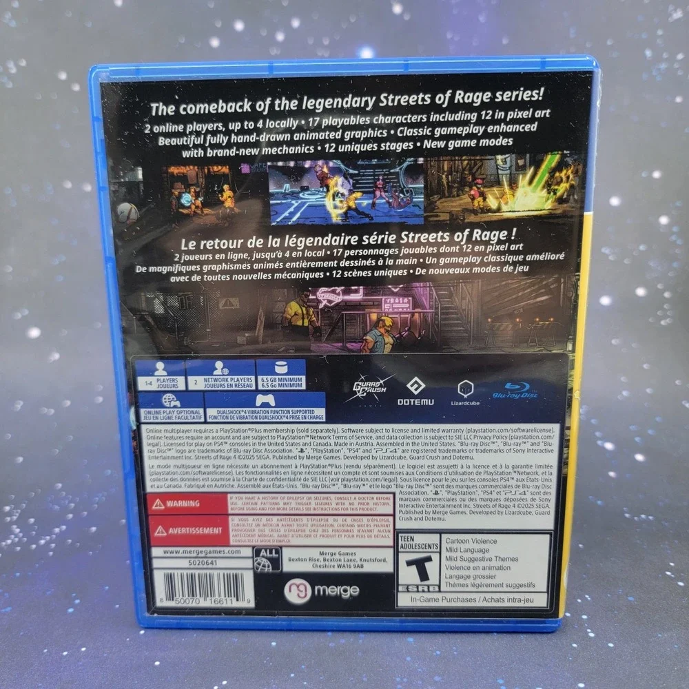 Streets of Rage 4 (Sony PlayStation 4) PS4 Video Game w/ Manual C‎